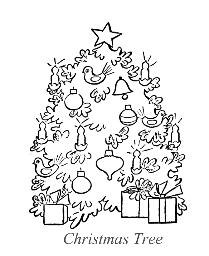 christmas tree coloring pages old fashioned