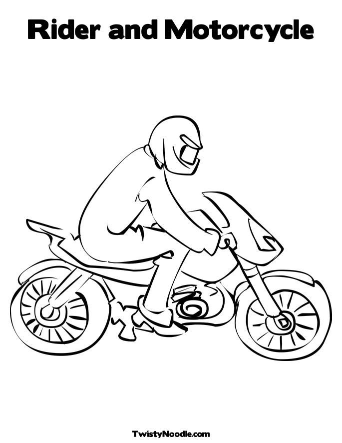 motorcycle rider Colouring Pages
