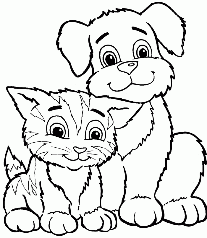 Cat And Dog Coloring Pages Coloring Home