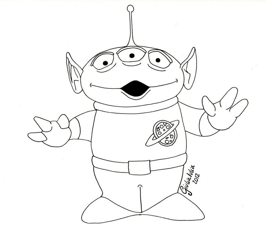 Alien Toy Story Drawing Images & Pictures Becuo Coloring Home