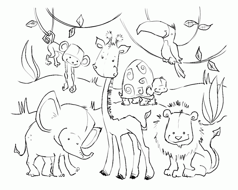 outlines-of-animals-coloring-home