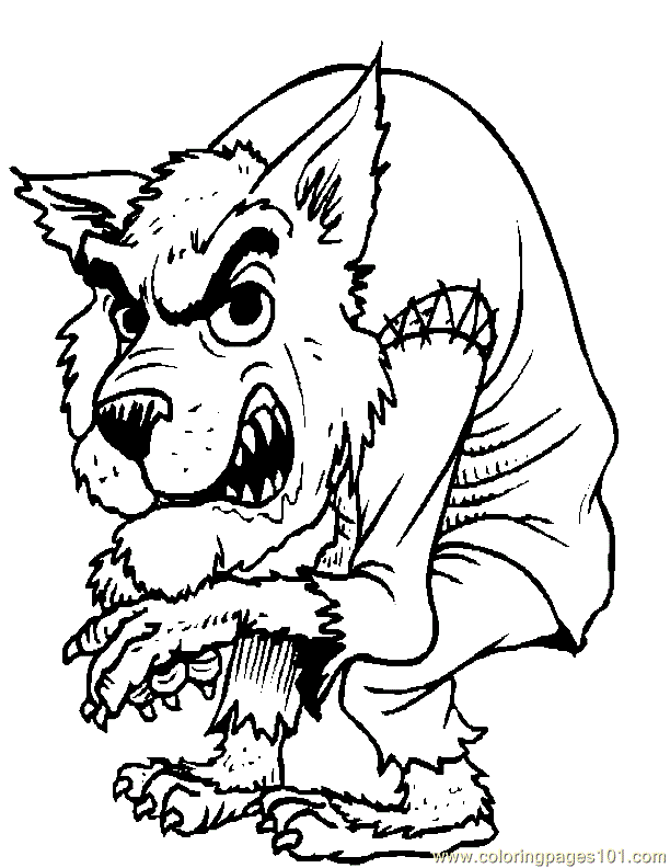 haloween wolf Colouring Pages (page 3)