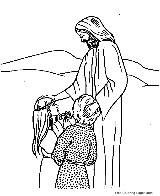Jesus With Children Coloring Pages 72 | Free Printable Coloring Pages