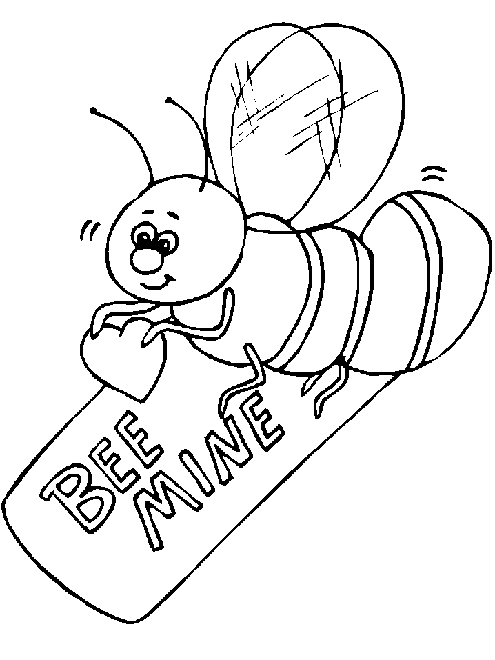 Bee mine valentines day coloring pages free printable : - Coloring 