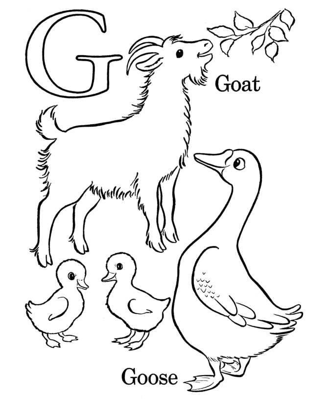 G Is For Goat Coloring Pages 8 | Free Printable Coloring Pages