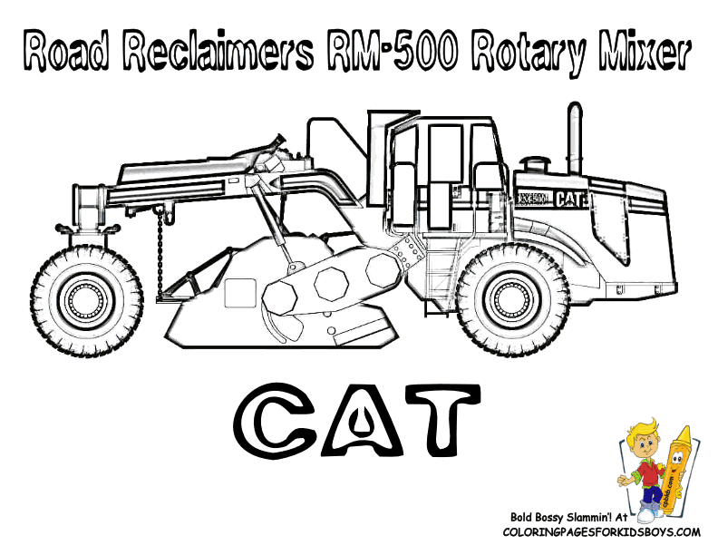 Cool Construction Coloring Pages | Excavators | Free | Road Work 