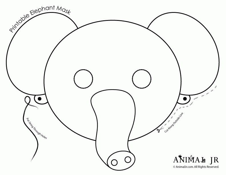 Printable Animal Masks: Elephant Mask Printable Elephant Masks 