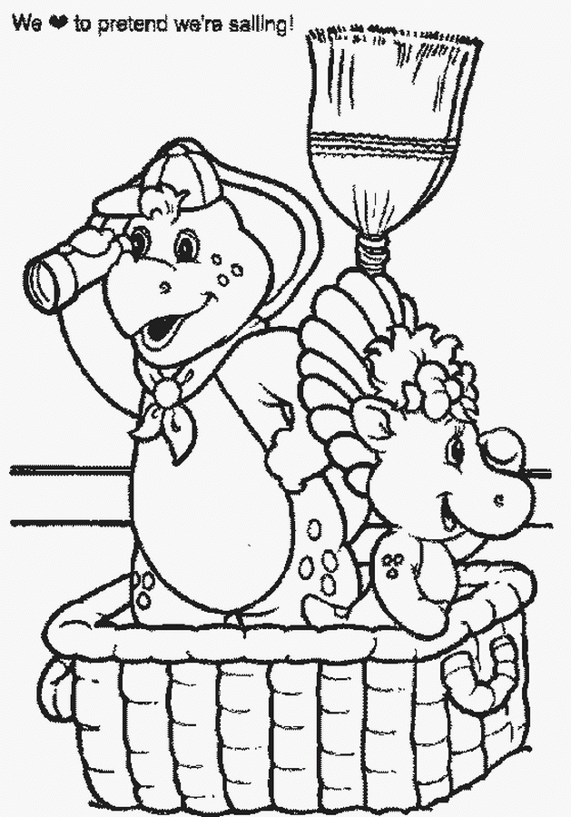 Barney The Dinosaur Coloring Pages - Coloring Home