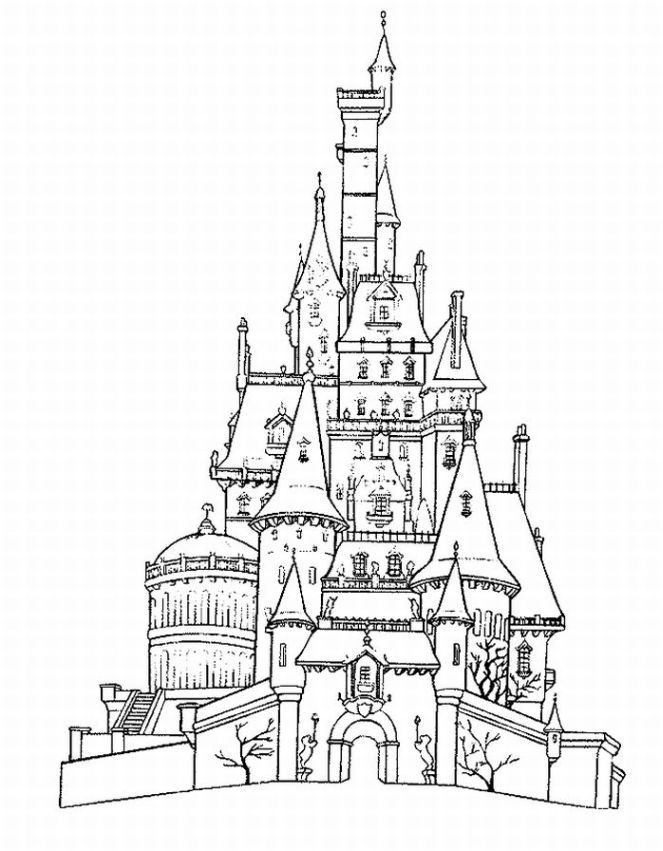 Cartoons Coloring Pages: Cinderella Castle Coloring Pages