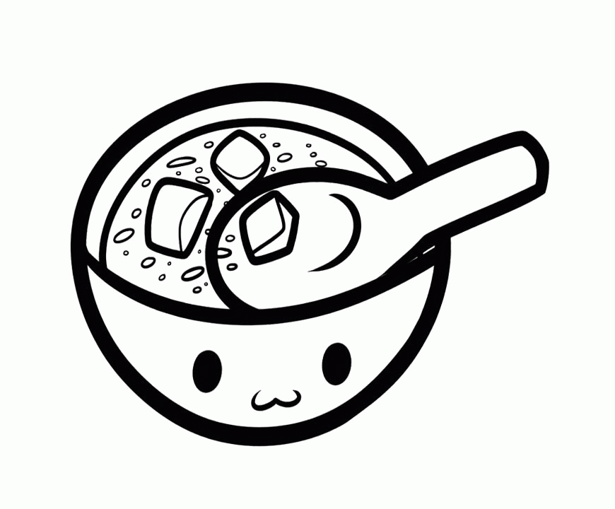 slurping soup from a bowl coloring pages