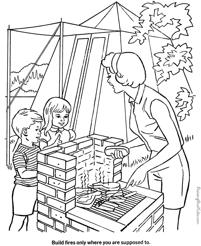 Preschool Camping Coloring Pages - Coloring Home