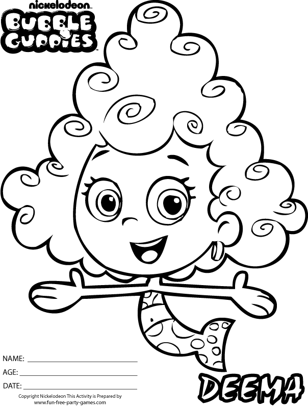 Bubble Guppies Printable Coloring Pages