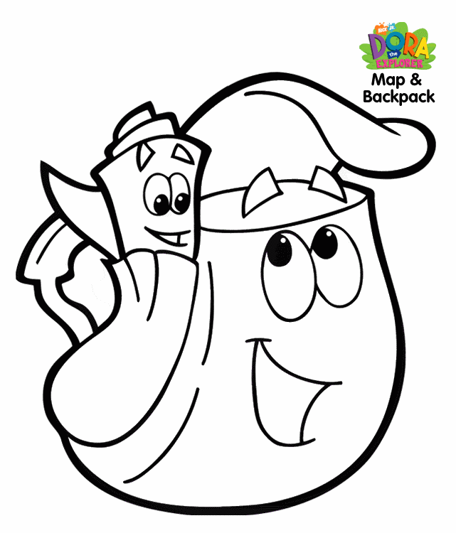 Dora Backpack Coloring Page | Clipart Panda - Free Clipart Images