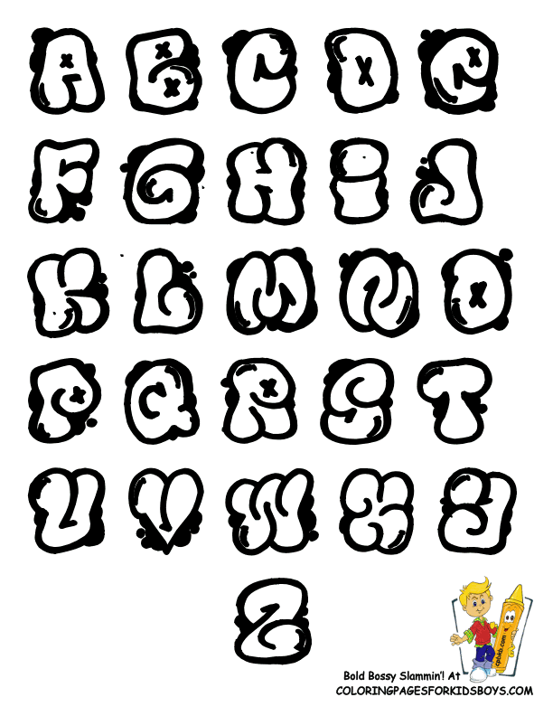 Alphabet Coloring | Graffiti Alphabet | Free | ABC Coloring Pages 