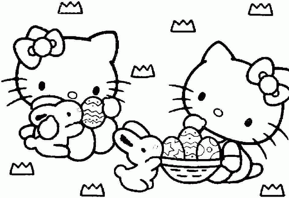 Coloring Sheets Easter Hello Kitty Free Printable For Girls & Boys 