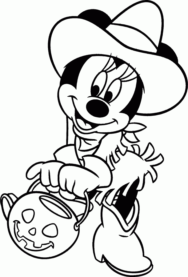 Halloween Minnie Mouse Cowboy Costume #28492 Disney Coloring Book 