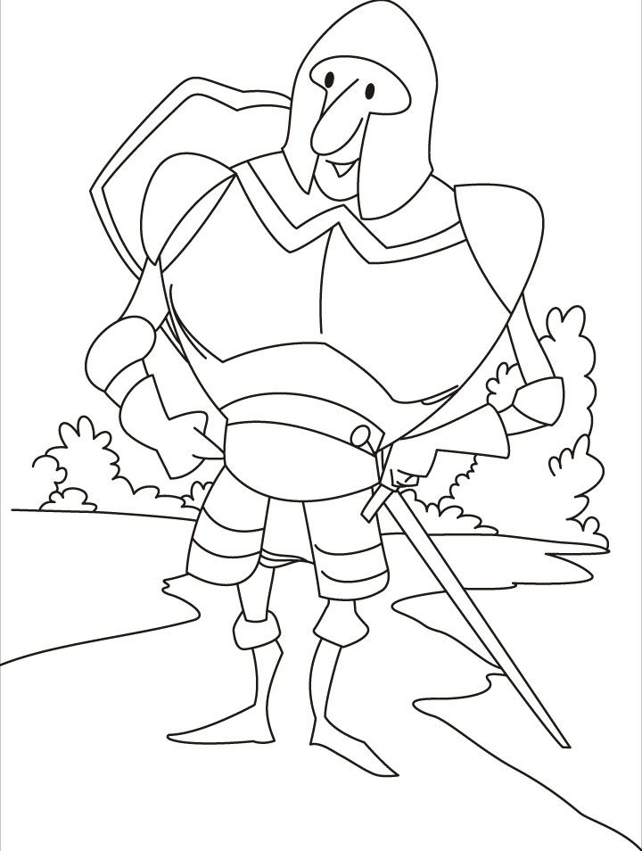 I am a knight to protect the bypassers coloring pages | Download 