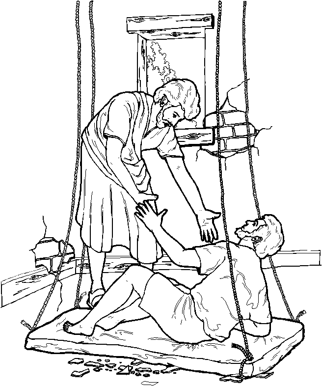 Jesus heals the lame man coloring page | alessia