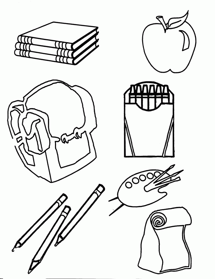 School Things Colouring Pages