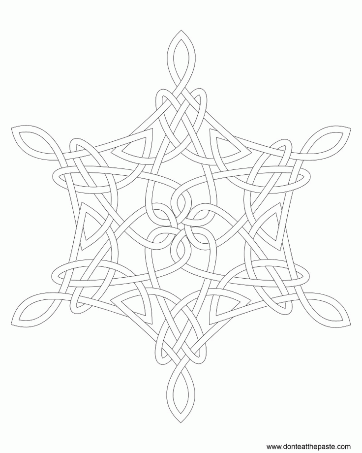 Snowflake Knot Coloring Page | Party Idea's