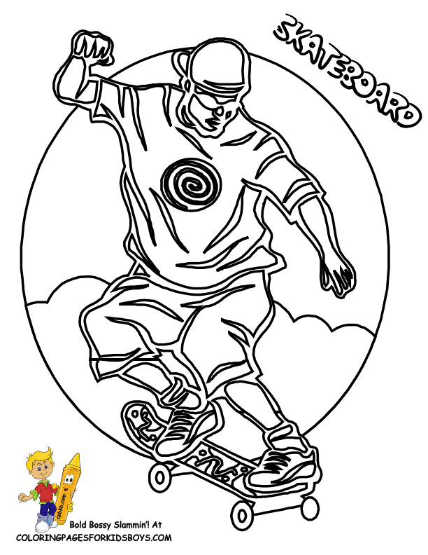 skateboard rider Colouring Pages