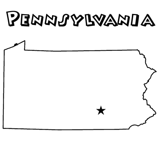 Pennsylvania Map Coloring Page Coloring Pages