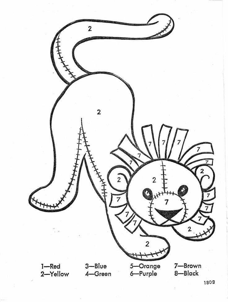 Color By Number Lion | Coloring Pages