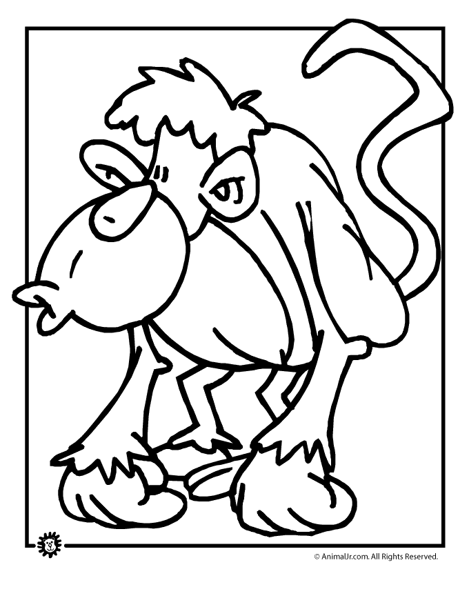 Cartoon Monkey Coloring Pages