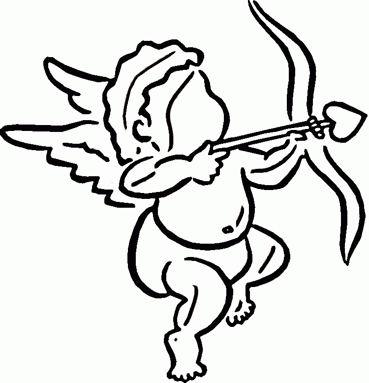 Cupid Makes Choice - Valentines Day Coloring Pages : Coloring 