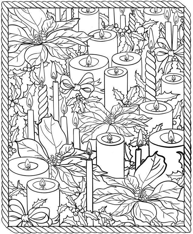 color it Christmas candles | xmas colouring