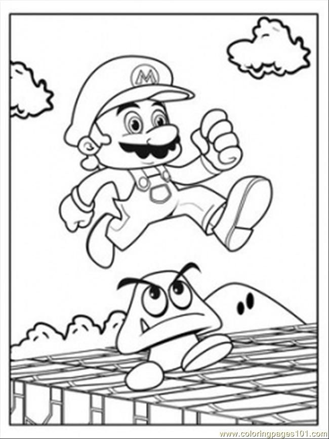 Coloring Pages Mario Is Running (Cartoons > Others) - free 