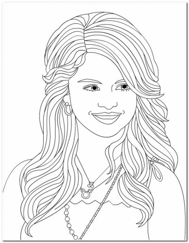 Woman Smile Coloring Pages Selena Gomez Easy Coloring Pages 201263 
