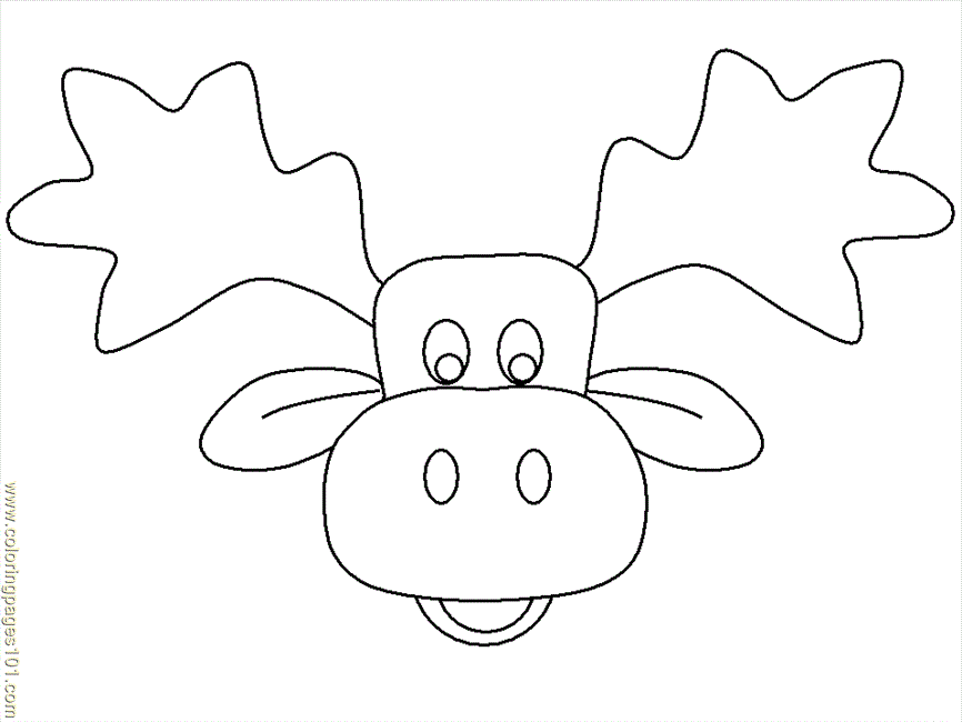 Head Moose Coloring Pages - Kids Colouring Pages