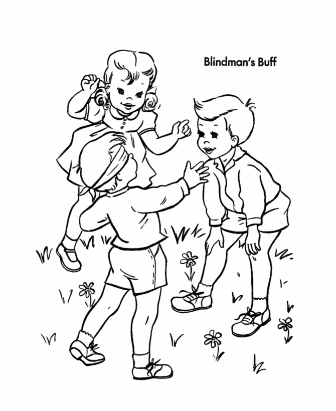 BlueBonkers - Kids Birthday Games Coloring Page Sheets - Blindmans 