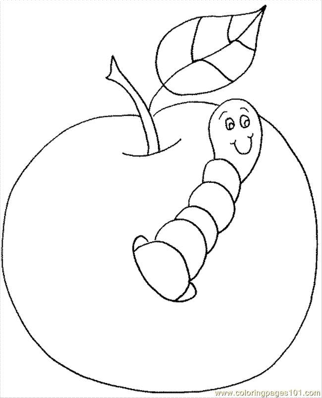 Coloring Pages Apple2 (Food & Fruits > Apples) - free printable 