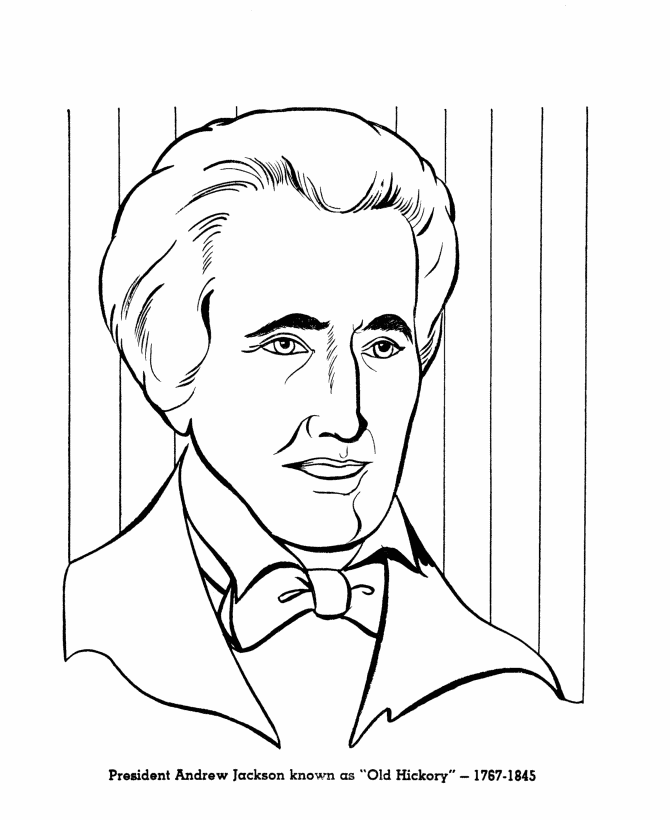 USA-Printables: President Andrew Jackson Coloring Pages - US 