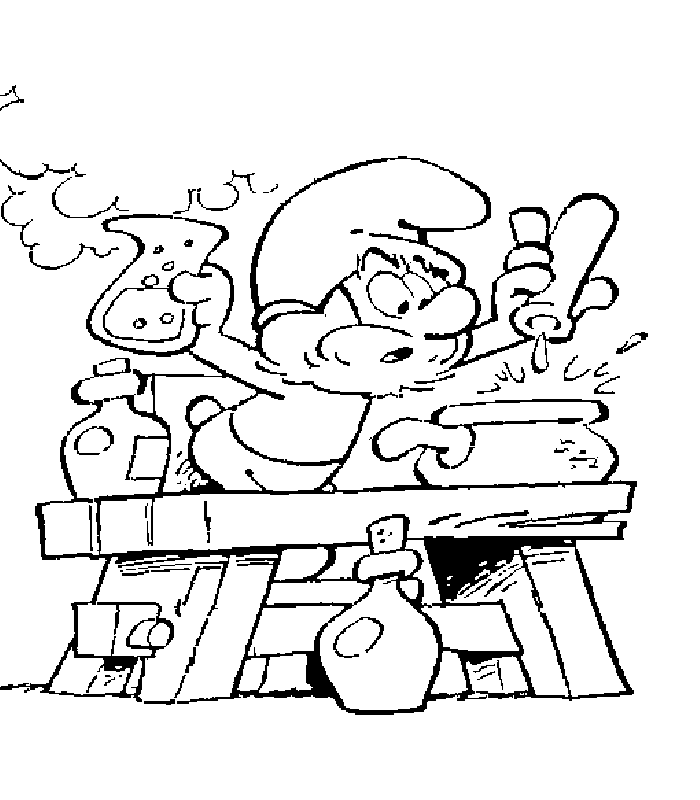 Smurf the Cooker Coloring Page