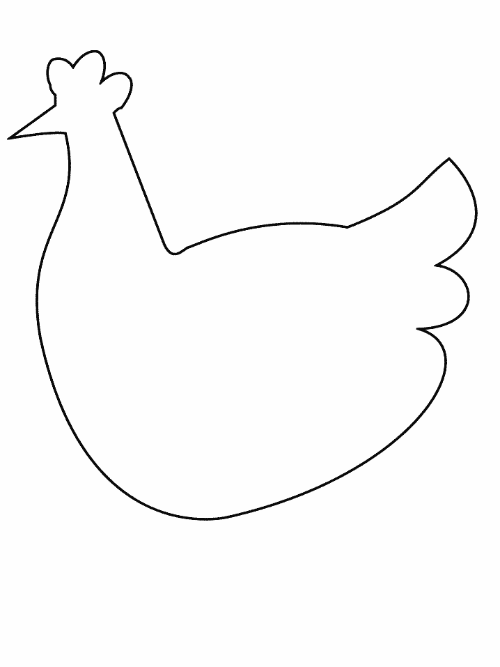 Printable Chicken Simple-shapes Coloring Pages - Coloringpagebook.com