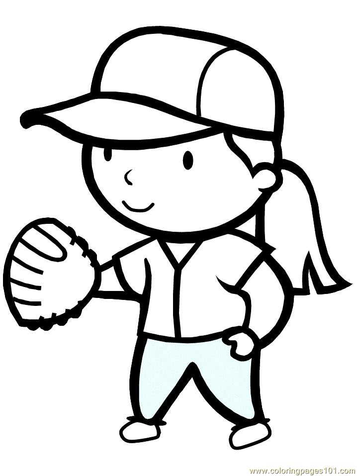 Coloring Pages softball (Sports > Summer Sports) - free printable 