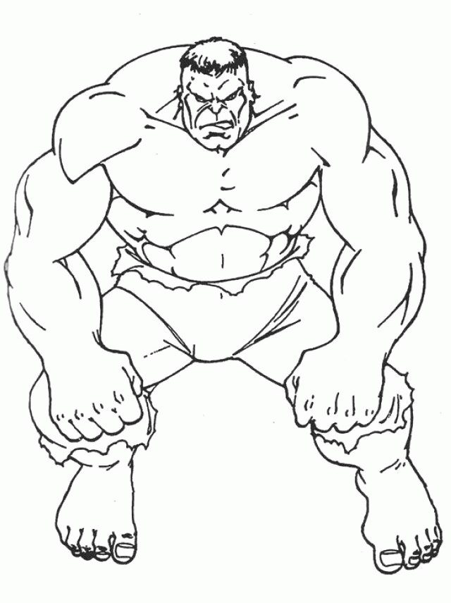 Hulk Coloring Pages : Printable Angry Hulk Coloring Page For Kids 