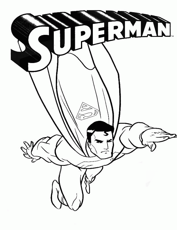 Print Kids Coloring Page Superman : Download Kids Coloring Page 