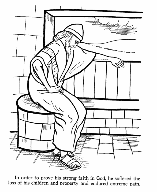 Bible Printables - Old Testament Bible Coloring Pages - Job 2