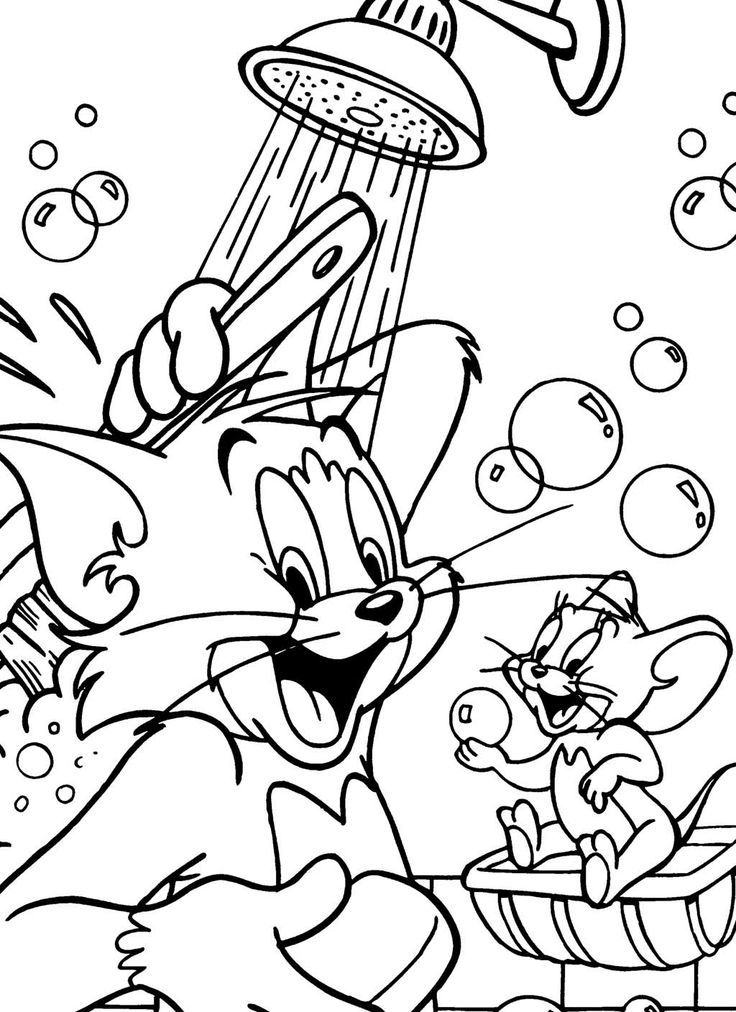 Tom And Jerry Bath Coloring Page | Tyler 5th Bday! Mario kart it is! …