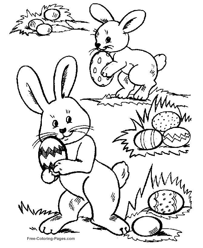 easter bunny to print off and color
