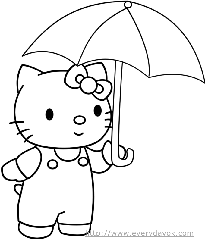 Hello Kitty Drawing | Cartoon Coloring Pages