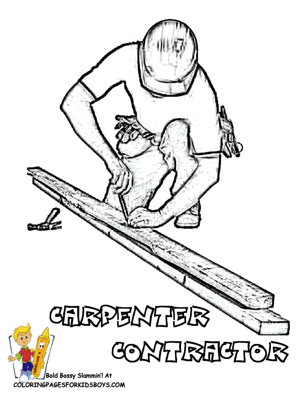 Free Worker Construction Coloring Pages for kids | coloring pages