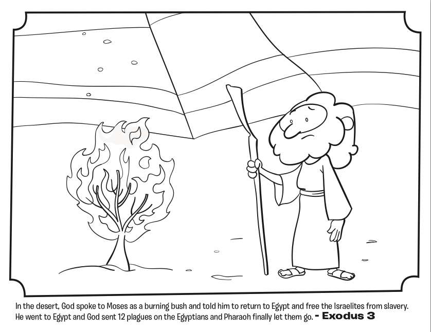 Moses and the Burning Bush - Bible Coloring Pages | Whats in the Bible
