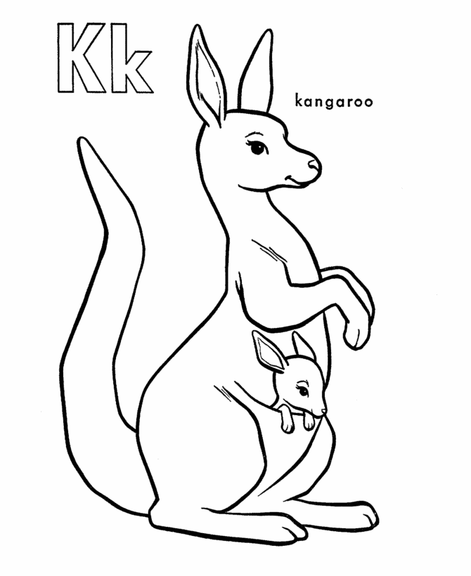 Kangaroo Pictures To Color - Coloring Home