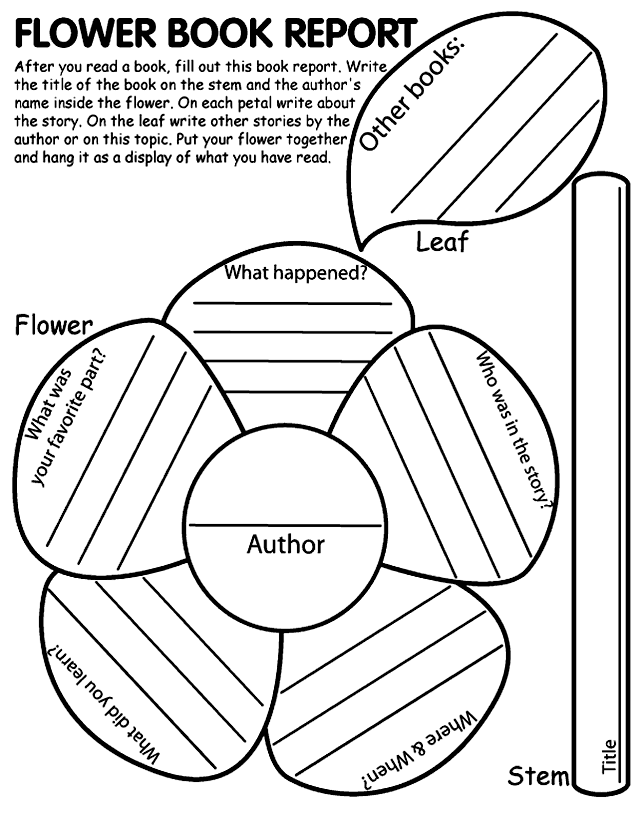 Flower Shape Book Report | Word Wizard - Fun School