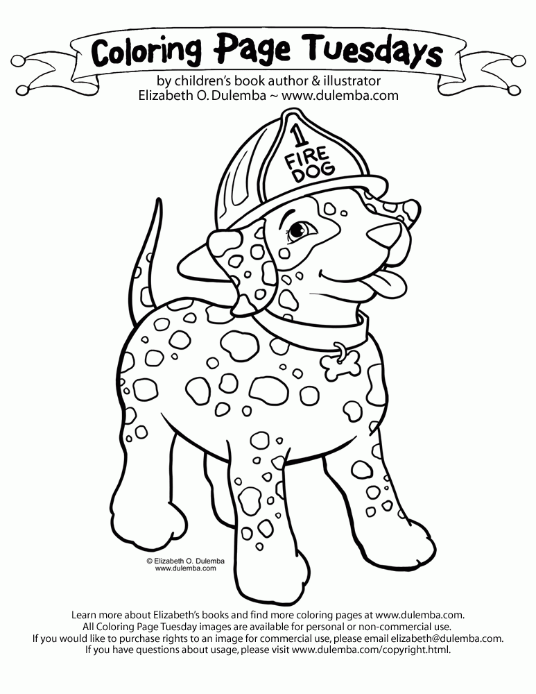 dulemba: Coloring Page Tuesday - Fire Dog